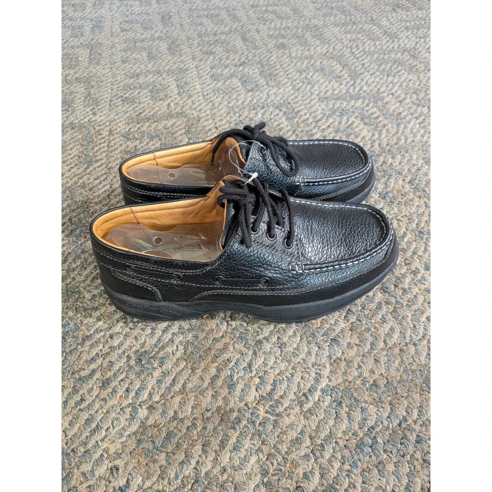 Dr. Comfort Patrick Mens 10.5 XW Black Leather Boat Shoes Therapeutic 8510